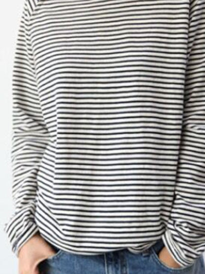 TS | Casual striped long sleeve sweater