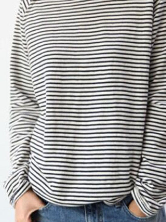 TS | Casual striped long sleeve sweater