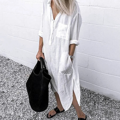 LM | Half-length blouse dress and linen