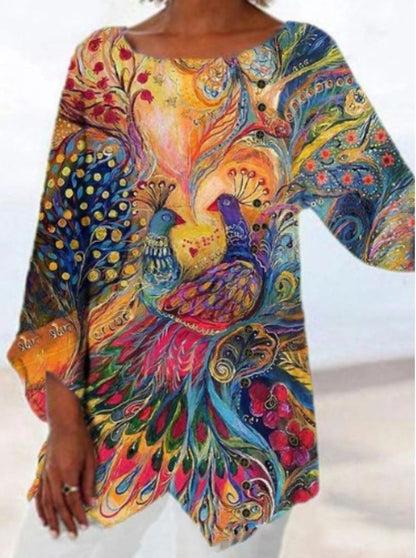 LD | Kleurrijke blouse met print