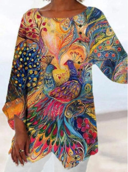 LD | Kleurrijke blouse met print