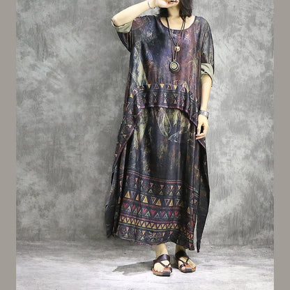 LD | Mooi met wijde pijpen broek zijden kleding vrouwen stijlvolle shirts rode prints tuniek jurk zomer twee stuks