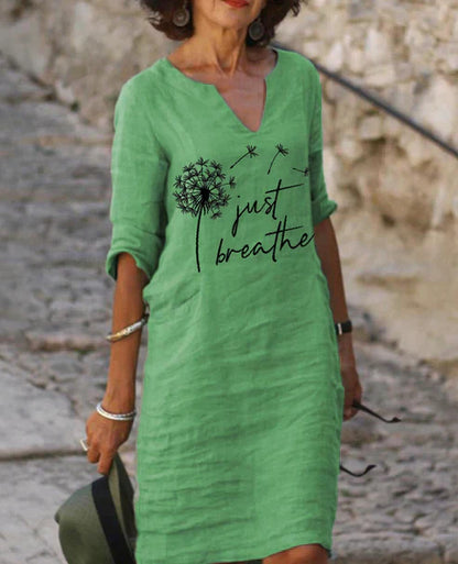 TS | Midi dress with V-neck