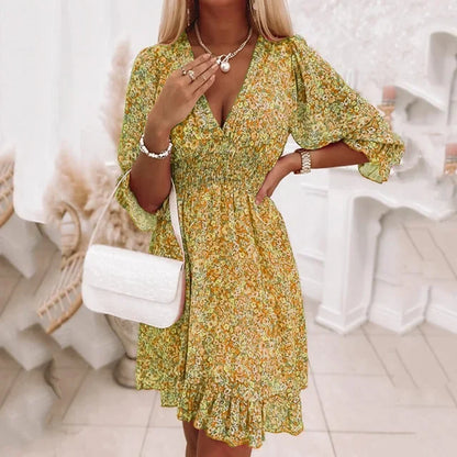 LM | Summer dress and sweater with boho print for women