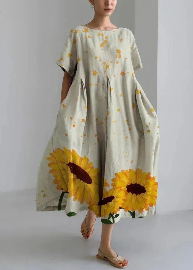 LM | Midi dress with floral pattern
