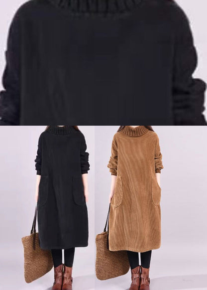 LD | Corduroy midi-jurk met col