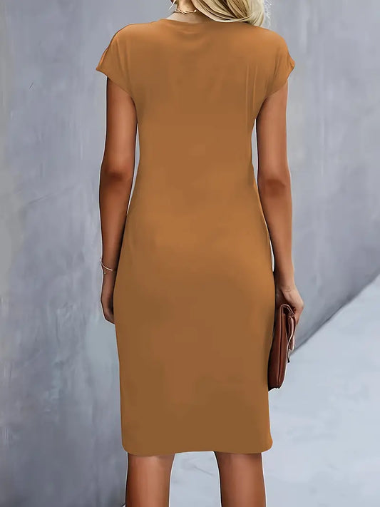 LM | Midi dress with bow at the front for women