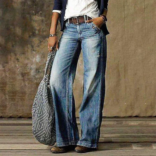 TS | Vintage denim jeans with wide leg and high waist