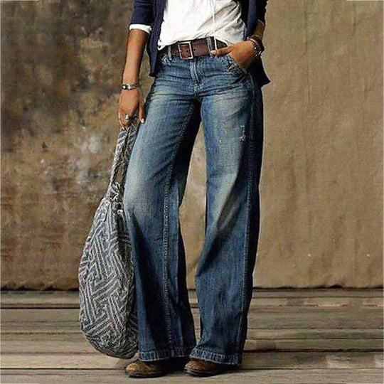 TS | Vintage denim jeans with wide leg and high waist