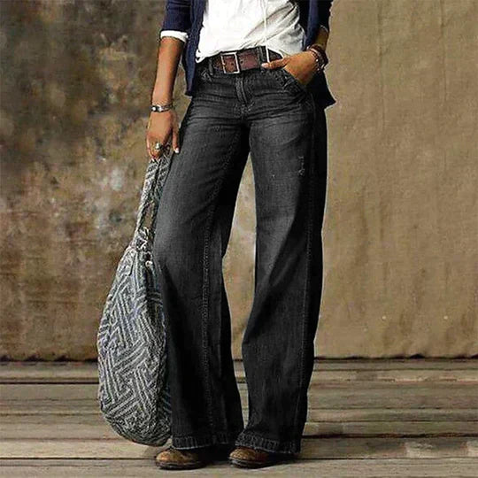 TS | Vintage denim jeans with wide leg and high waist