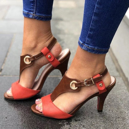 LD | Dames Sandalen Peep Toe Platform Blokhakken