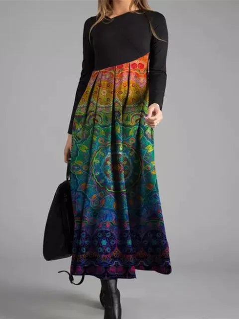 TS | Geometric patchwork maxi dress