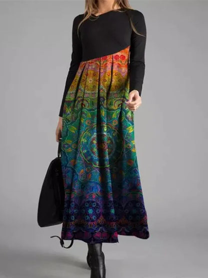 TS | Geometric patchwork maxi dress