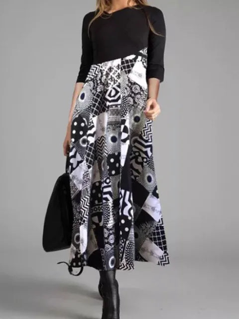 TS | Geometric patchwork maxi dress