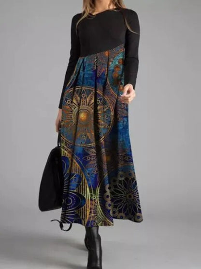 TS | Geometric patchwork maxi dress