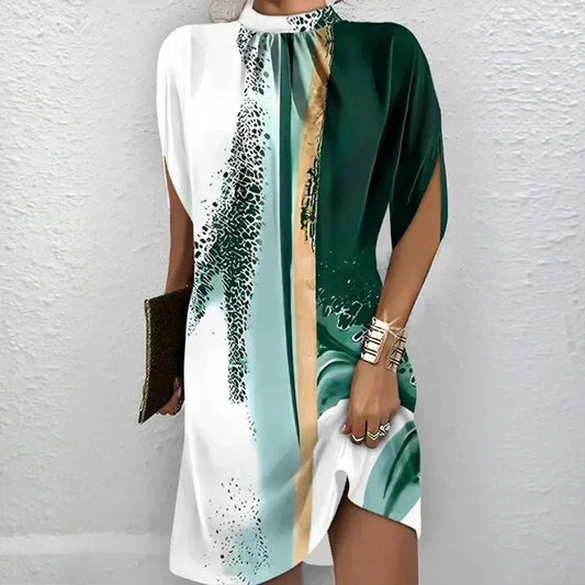 LM | Fresh mini dress with short sleeves and print