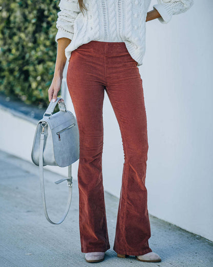 Stijlvolle uitlopende corduroy broek