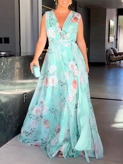 LD | Bloemen maxi jurk met split
