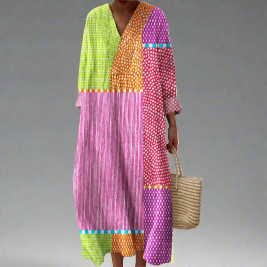 LD | Patchwork Polka Maxi Dress