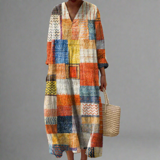 LD | Patchwork Harmony Boho Maxi Dress