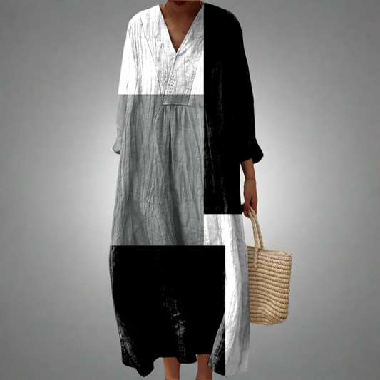 LD | Maxi jurk in abstract patchwork