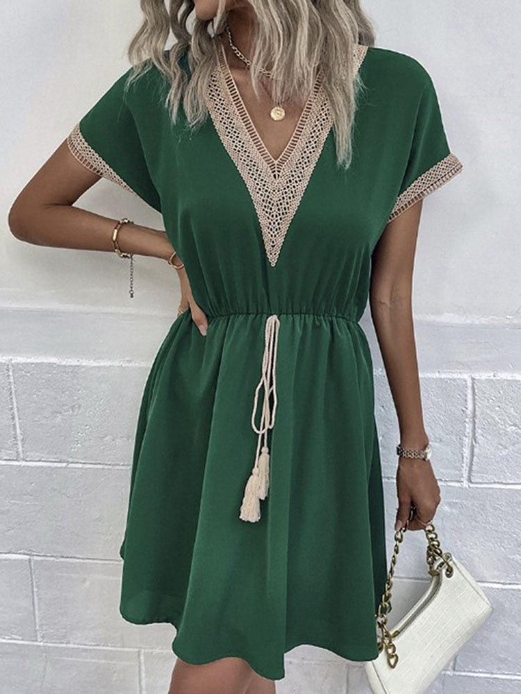 LM | Loose mini dress with lace