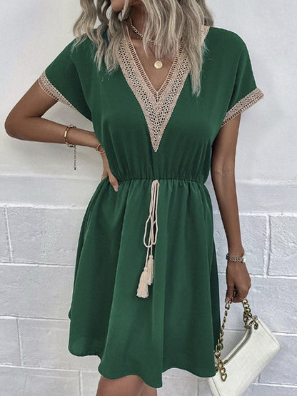 LM | Loose mini dress with lace