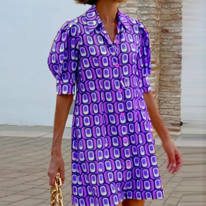 LM | Mini dress with puff sleeves