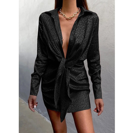 LM | Stylish mini dress with leopard print
