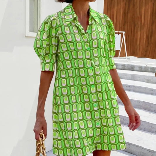 LM | Mini dress with puff sleeves