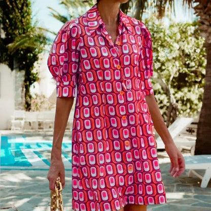 LM | Mini dress with puff sleeves