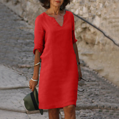 TS | Midi dress with V-neck