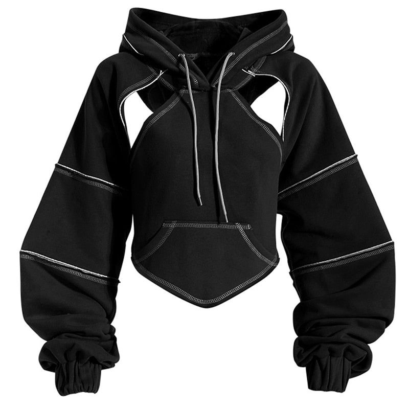 TS | Edgy cutout hoodie with neckline
