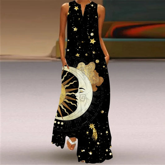 LD | Zomer Sexy Maxi Jurken Vrouwen Mouwloos V-Hals Badjas Party 2025 Retro Los Strand Vestidos Y2k S-5XL
