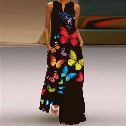 LD | Zomer Sexy Maxi Jurken Vrouwen Mouwloos V-Hals Badjas Party 2025 Retro Los Strand Vestidos Y2k S-5XL