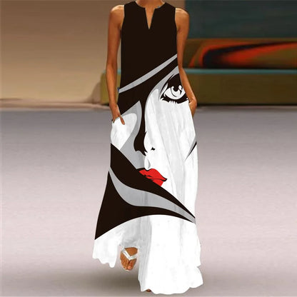 LD | Zomer Sexy Maxi Jurken Vrouwen Mouwloos V-Hals Badjas Party 2025 Retro Los Strand Vestidos Y2k S-5XL