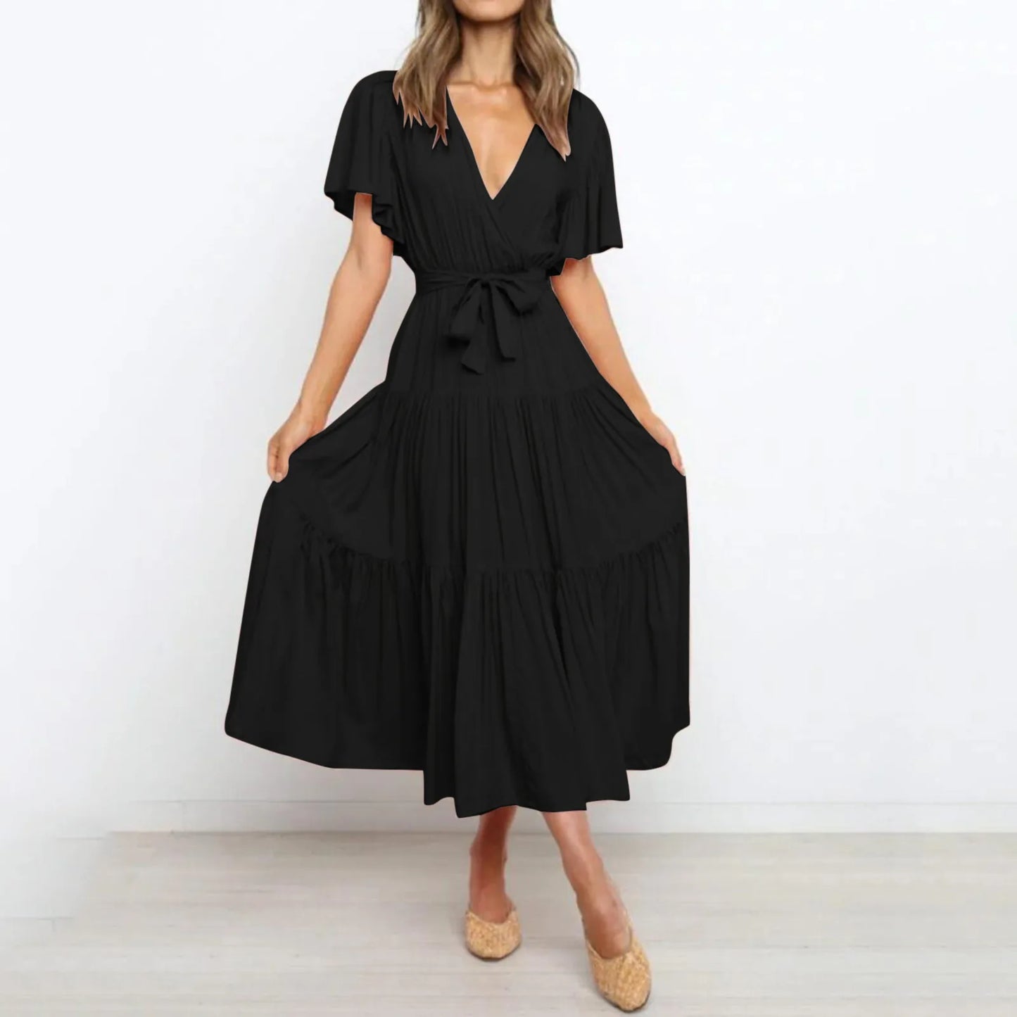 LM | Maxi dress with deep V-neckline