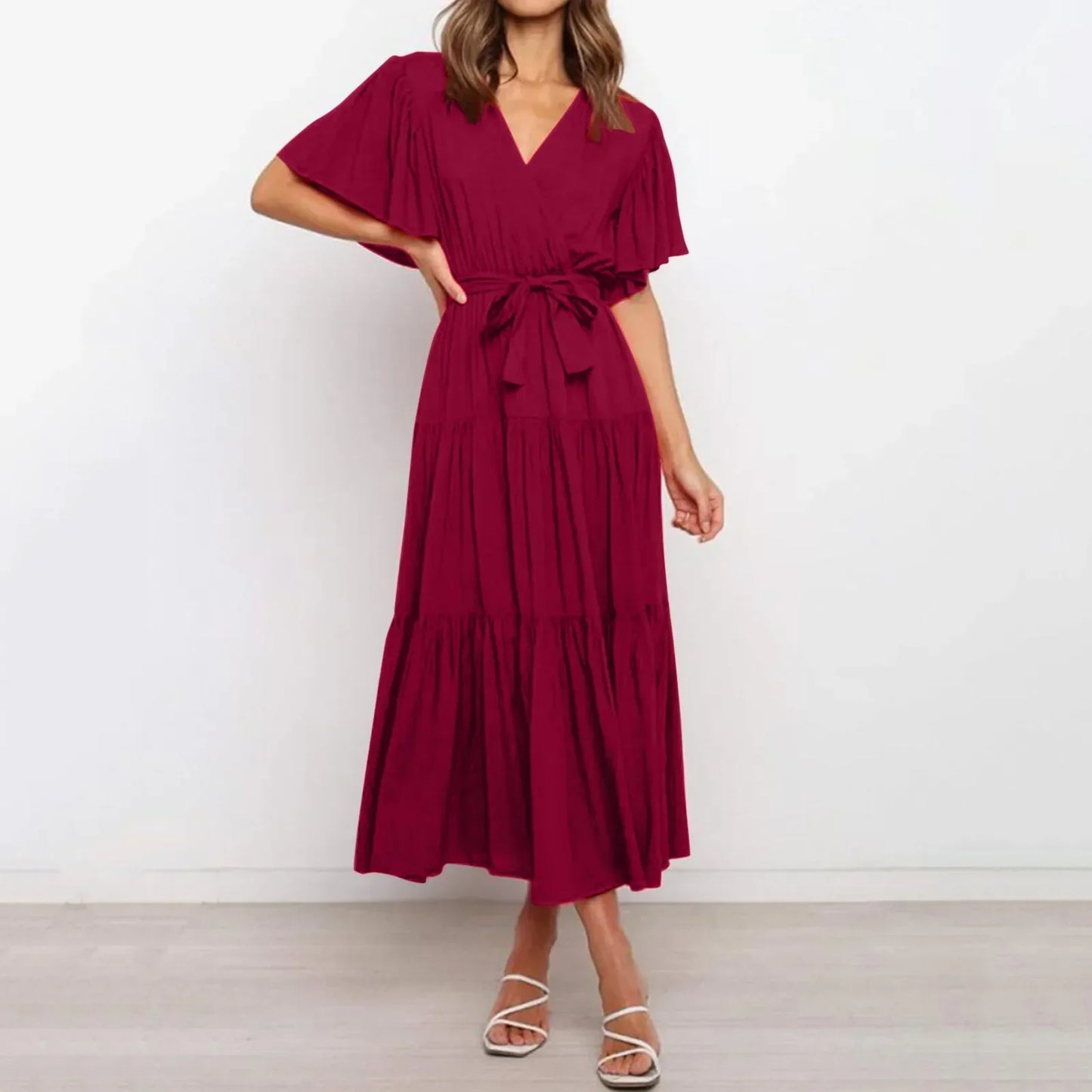 LM | Maxi dress with deep V-neckline