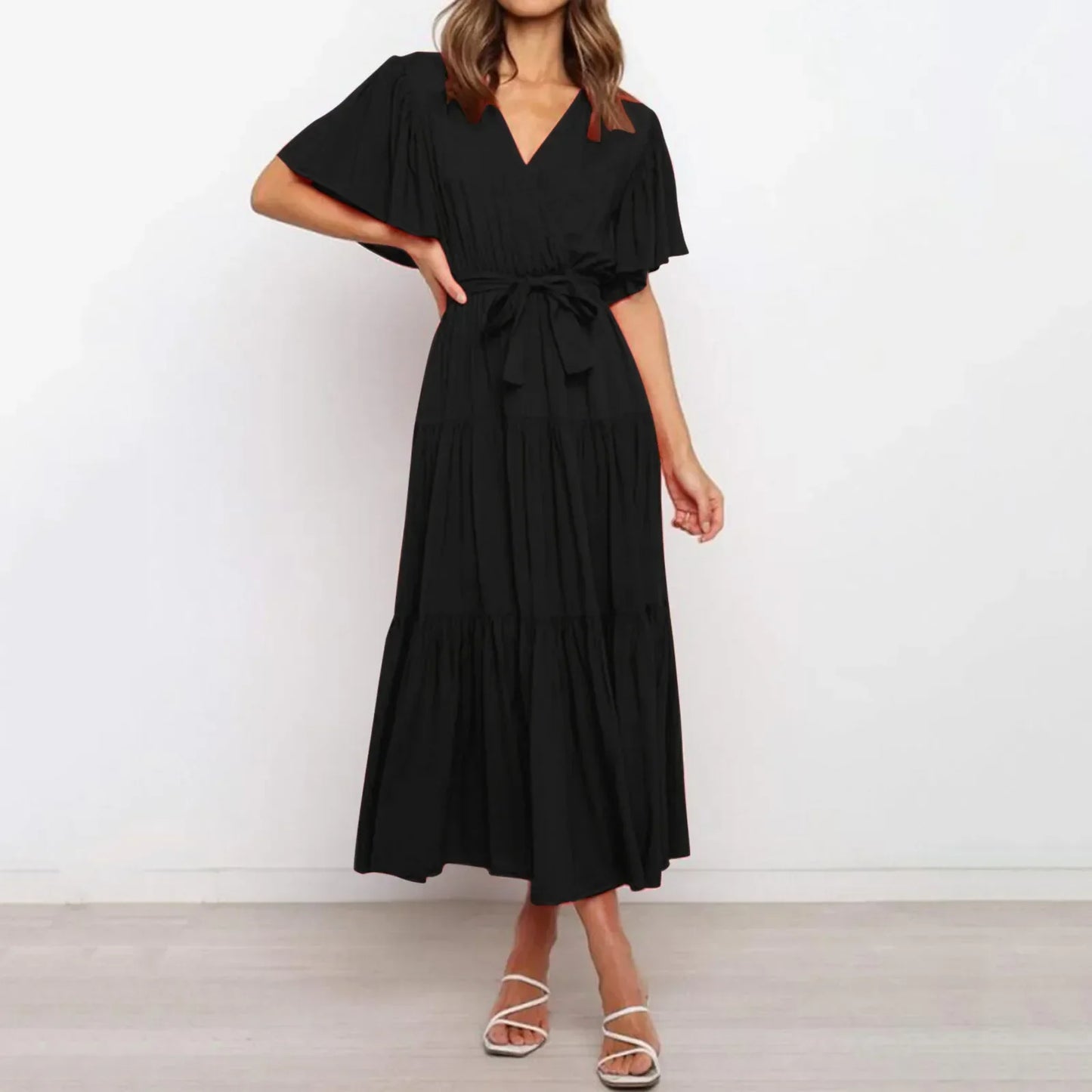 LM | Maxi dress with deep V-neckline