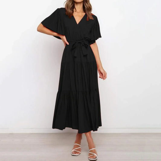 LM | Maxi dress with deep V-neckline