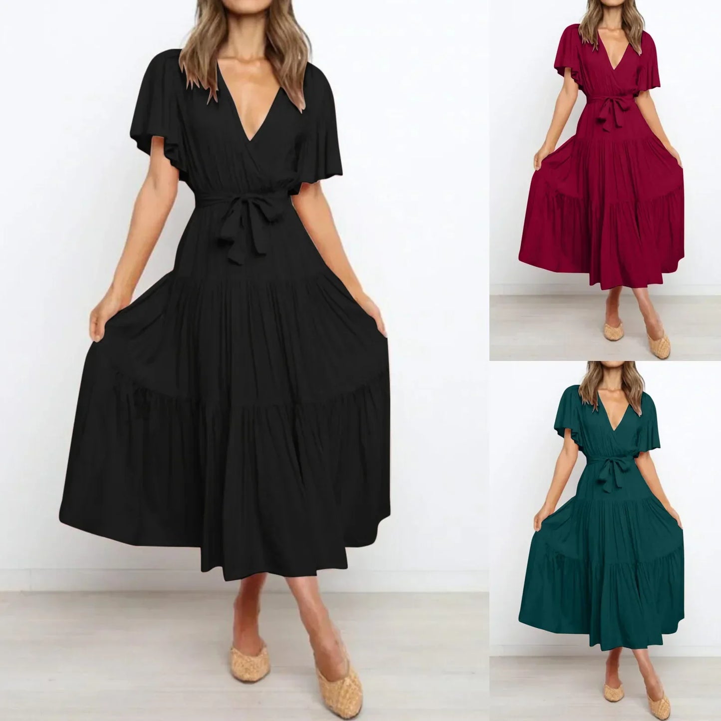 LM | Maxi dress with deep V-neckline