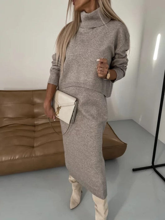 LM | Set of long dress and elegant turtleneck sweater
