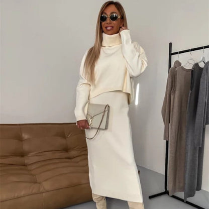 LM | Set of long dress and elegant turtleneck sweater