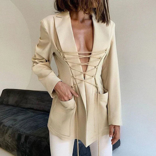 LD | kanten blazer mouwzakken dun jasje