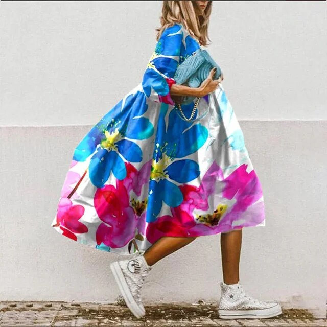 TS | Floral midi dress
