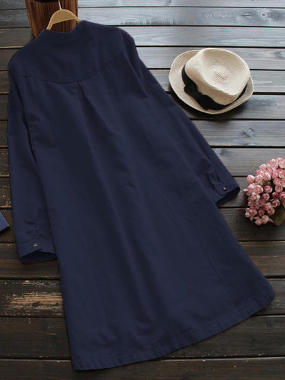 LM | Long-sleeved mini dresses with buttons