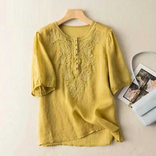 LD | Elegante blouse met borduursel