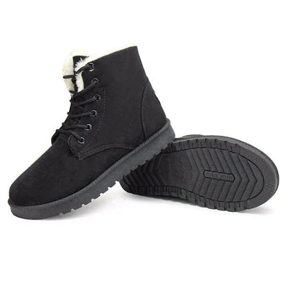 LM | Snow white lace-up ankle boots