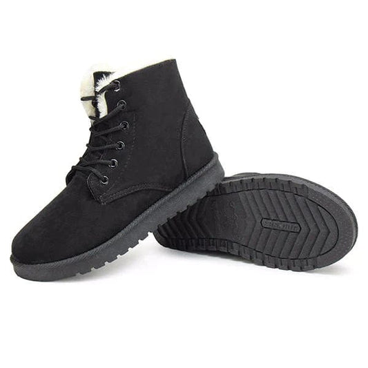 LM | Snow white lace-up ankle boots