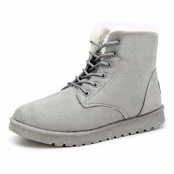 LM | Snow white lace-up ankle boots